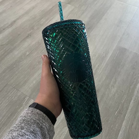 Starbucks 2021 Winter Holiday Emerald Green Jewel Venti Tumbler - Picture 1 of 3